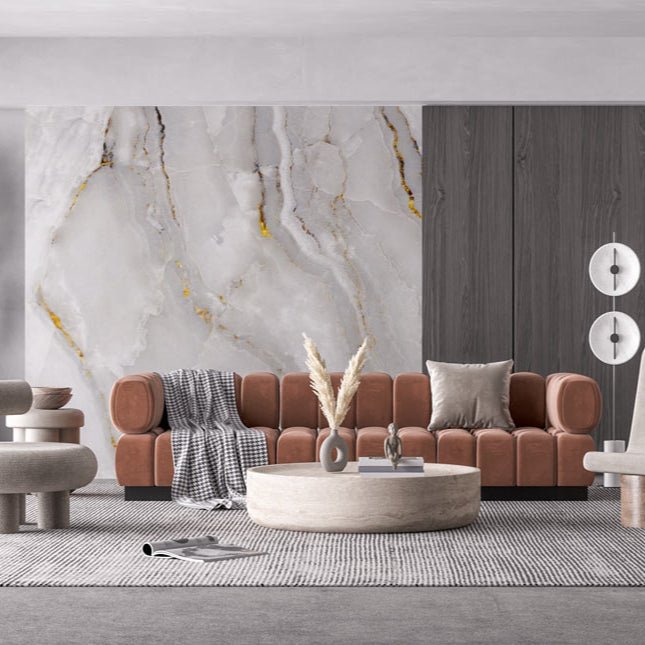 PEXUN | טפט שיש לבן עם נגיעות זהב