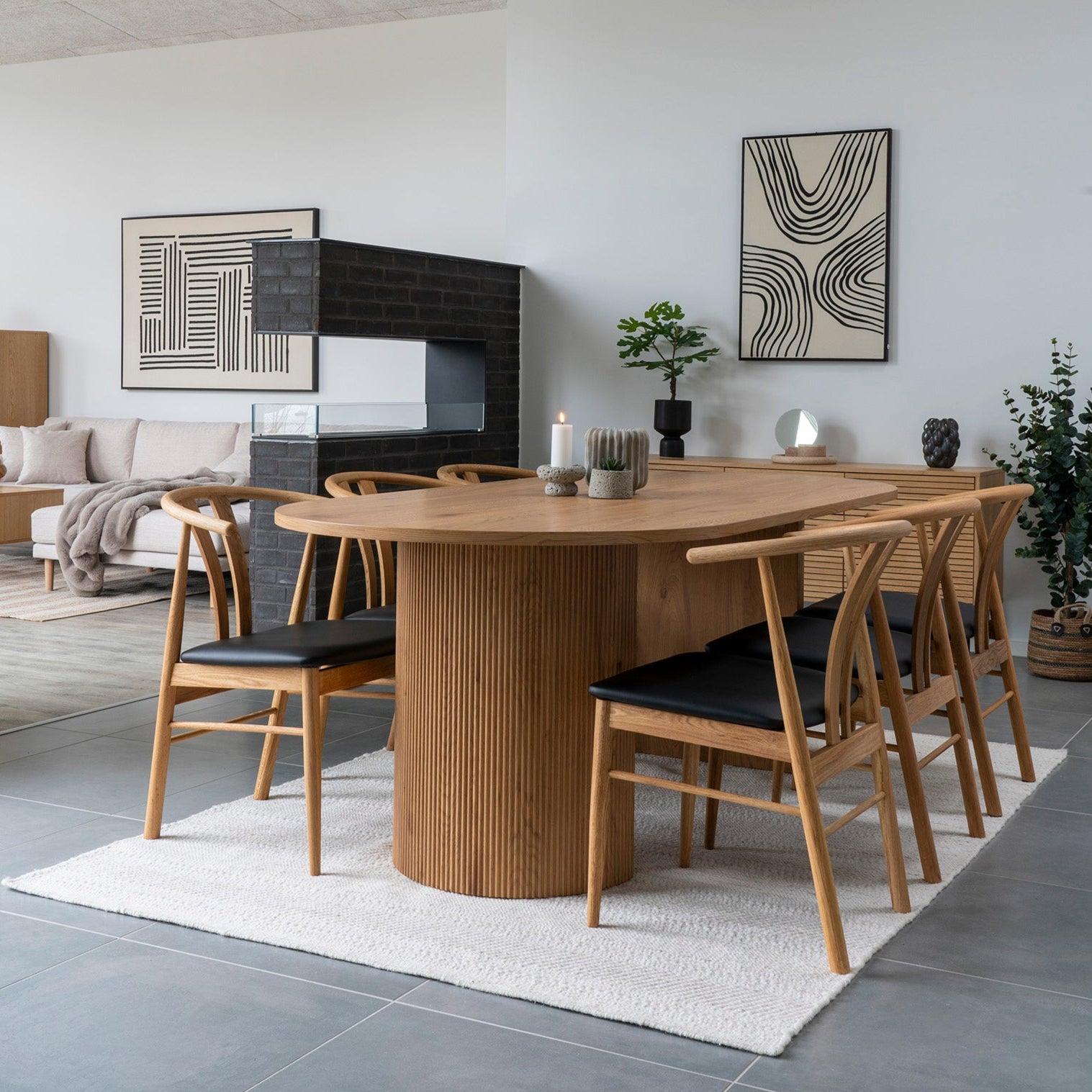 FLAVORO | שולחן אוכל אובלי 210/100 ס"מ, עד 8 סועדים