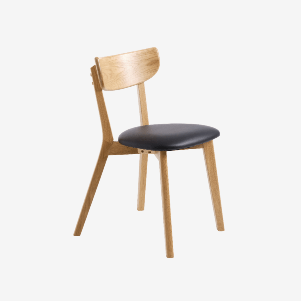 KALVO | כיסא עץ מלא בשילוב דמוי עור, גוון טבעי - KUALA