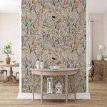 HINE | טפט פרחוני על רקע טקסטורה טבעית