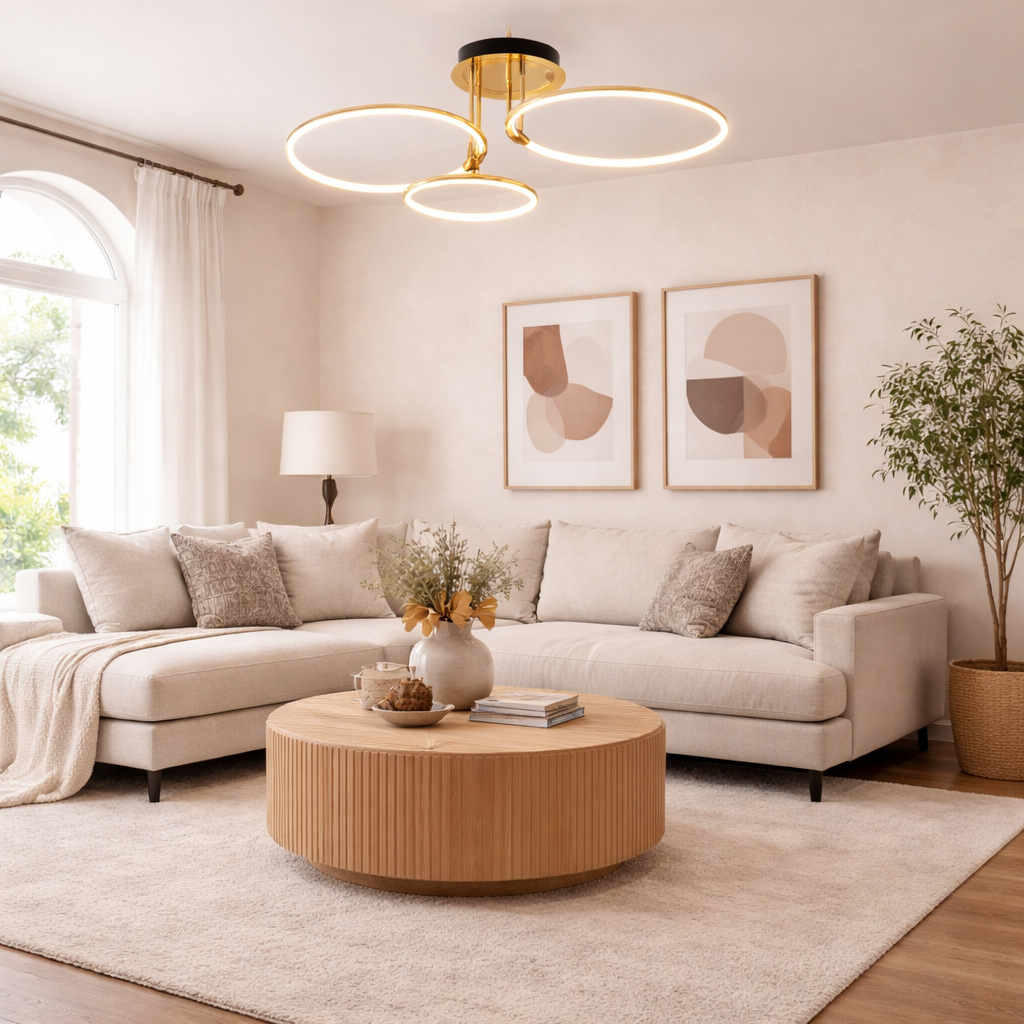 NAVA | מנורת תלייה ממתכת מעוצבת בגוון זהב - KUALA