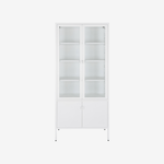 BINDLE | שידת אחסון ממתכת וזכוכית, עם מדפים סגורים