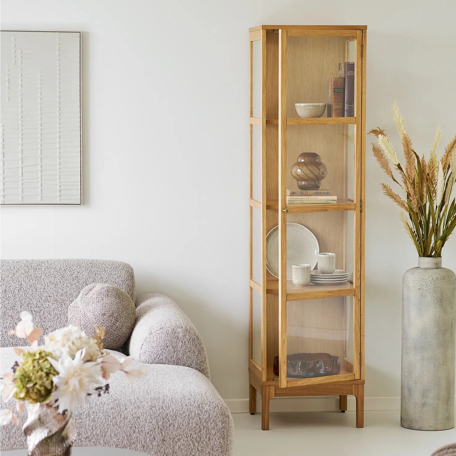 SURI | ספרית מדפים מעץ וזכוכית - KUALA