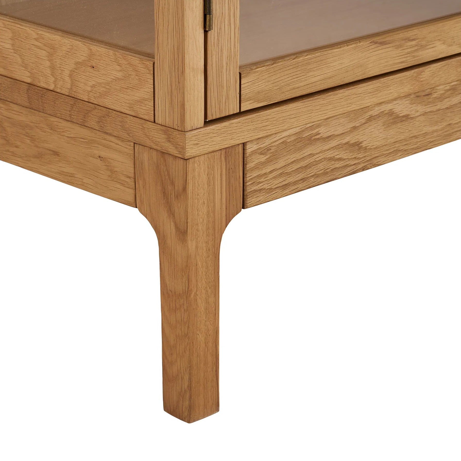 NOLSEN | שידת אחסון מעץ וזכוכית, עם מדפים סגורים