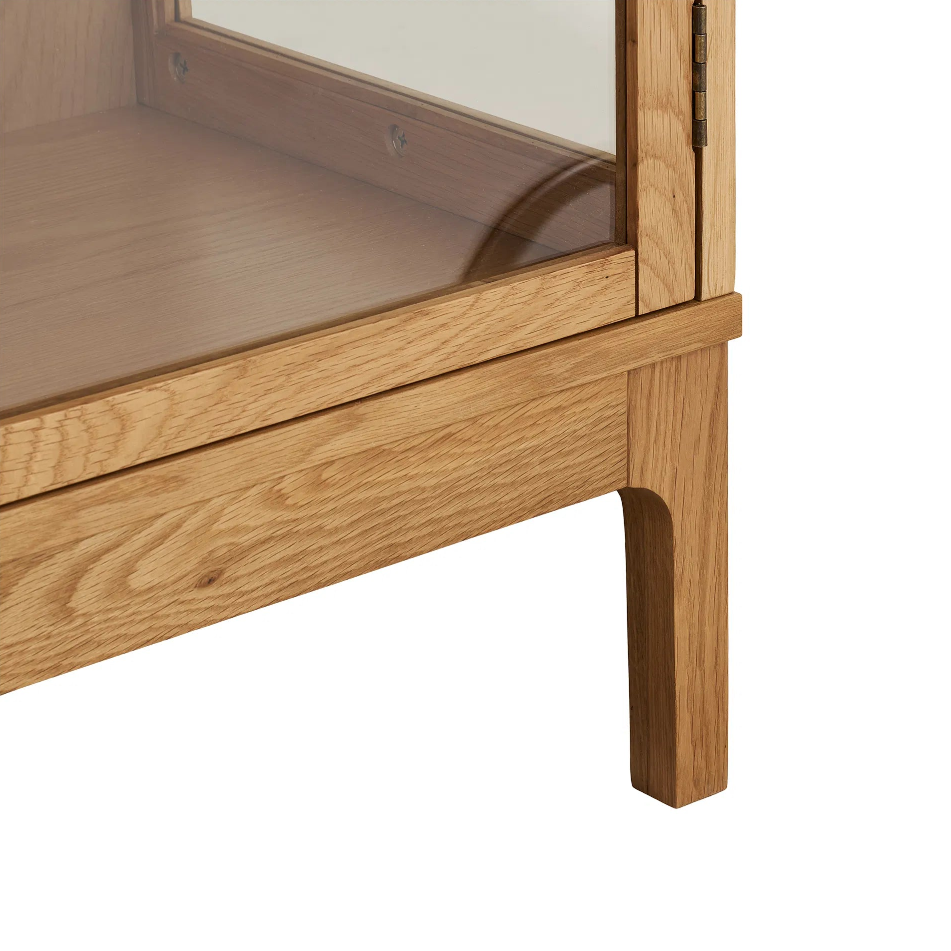 NOLSEN | שידת אחסון מעץ וזכוכית, עם מדפים סגורים