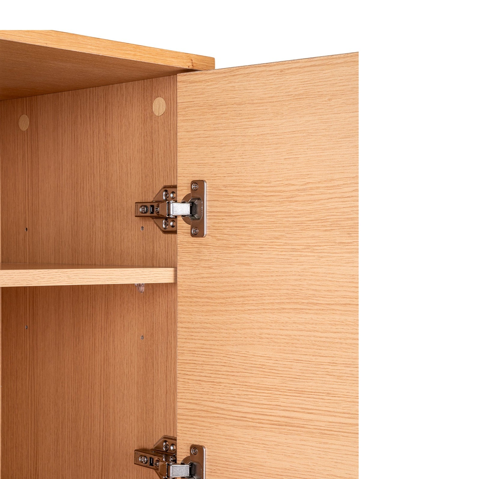 FRALY | שידת אחסון מעץ ומתכת, עם מדפים סגורים