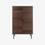 FRALY | שידת אחסון מעץ ומתכת, עם מדפים סגורים