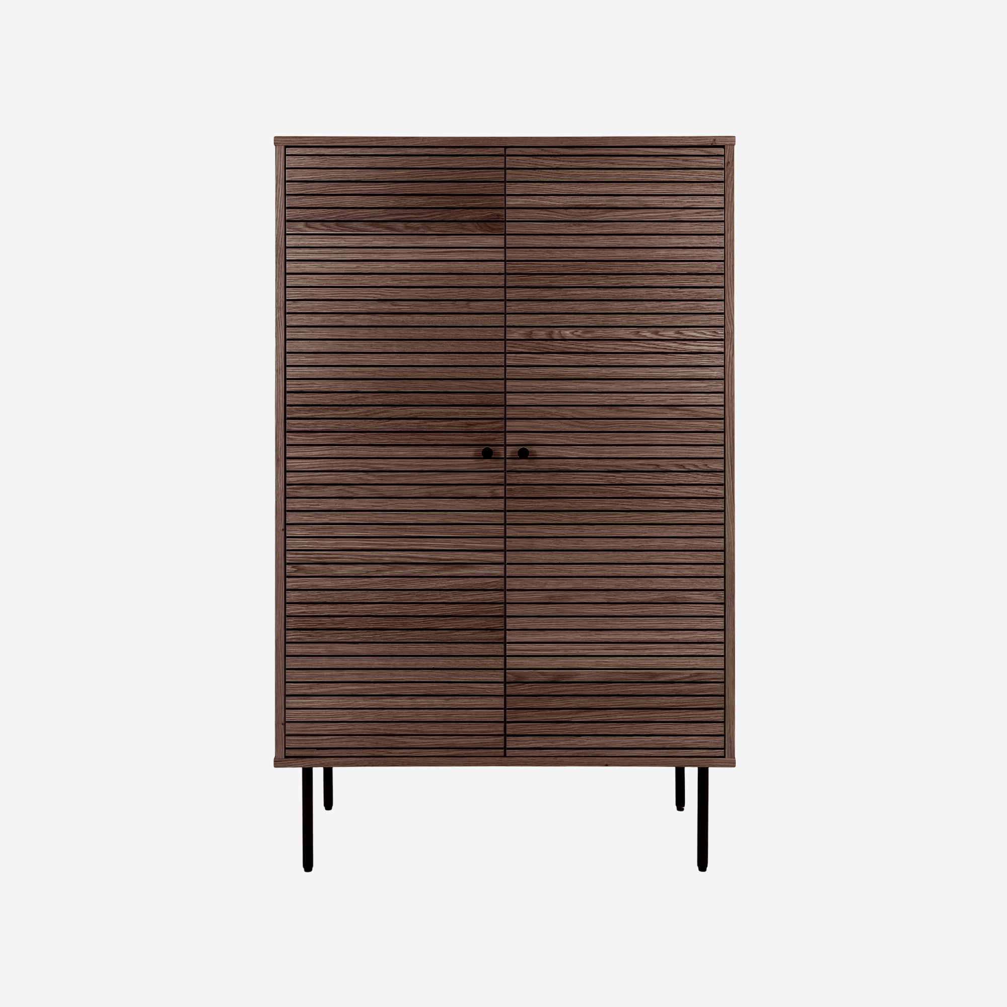 FRALY | שידת אחסון מעץ ומתכת, עם מדפים סגורים