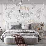 ZEGO | טפט עלים בגווני אפור וחום