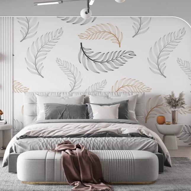 ZEGO | טפט עלים בגווני אפור וחום