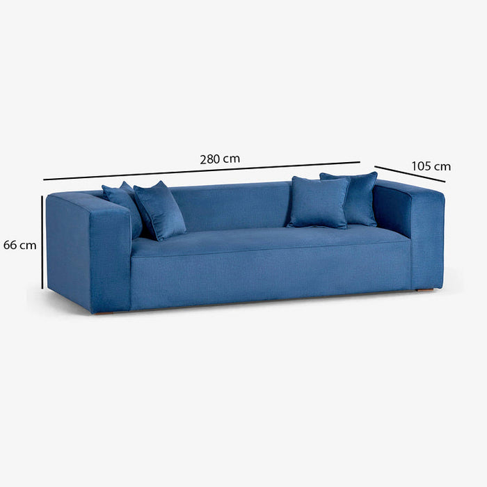 VEA | ספה תלת מושבית מודרנית מבד אריג רחיץ