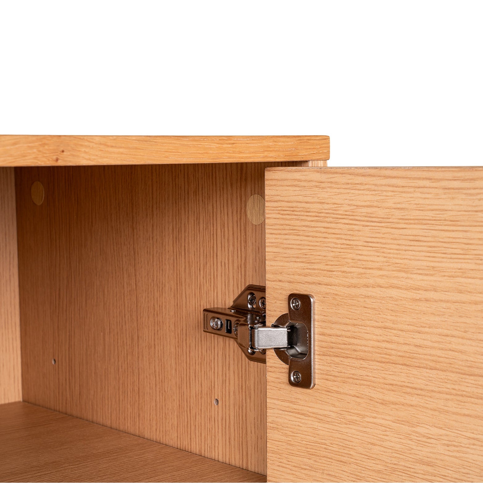 OLZA | קומודה מעץ ומתכת, עם 3 מגירות ומדפים סגורים