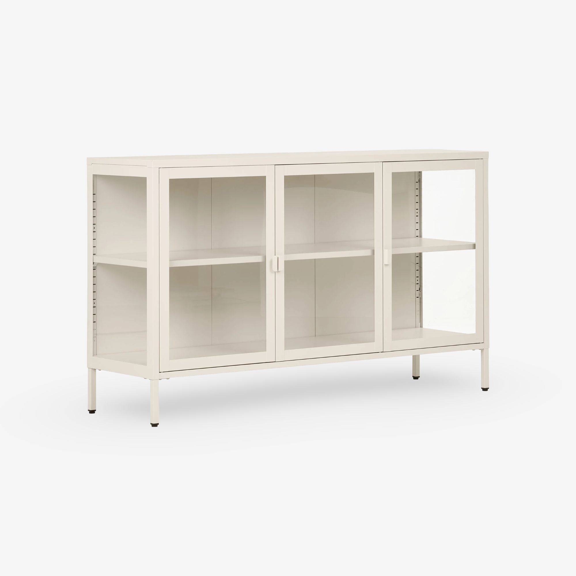 STILN | שידת אחסון ממתכת וזכוכית, עם 3 דלתות