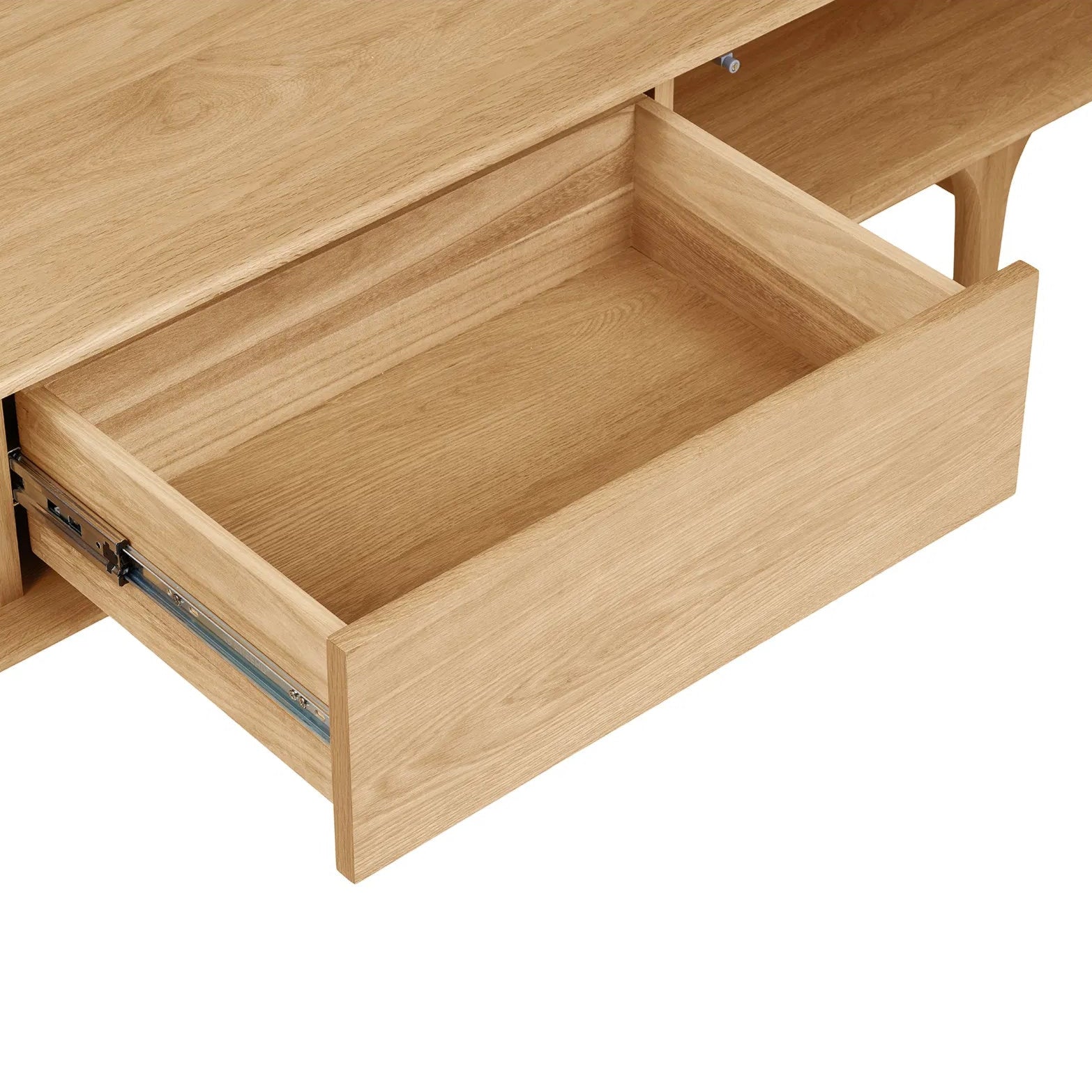 SEYOTO | מזנון סקנדינבי מעץ, עם מגירה ומדפים סגורים