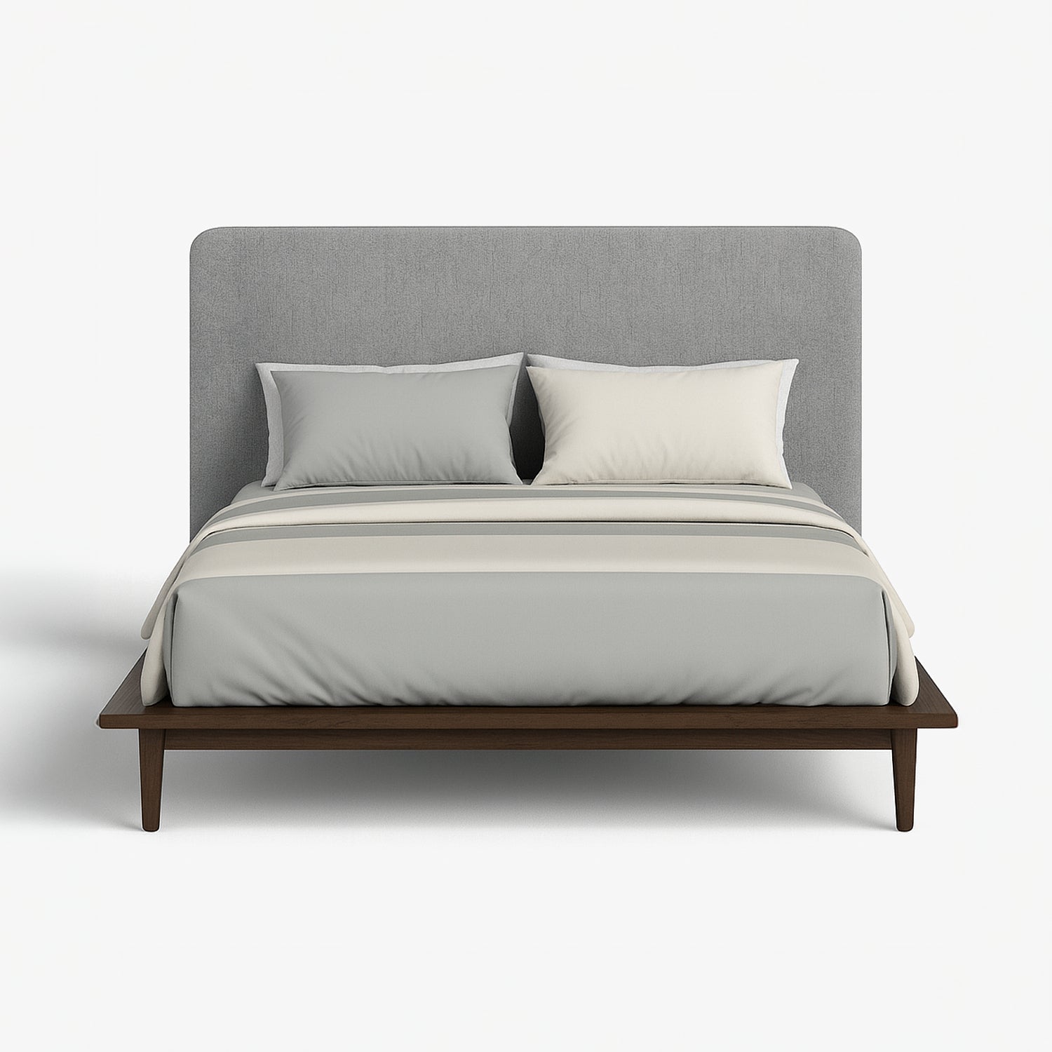 VIDSAT | מיטה זוגית מעץ עם גב מרופד