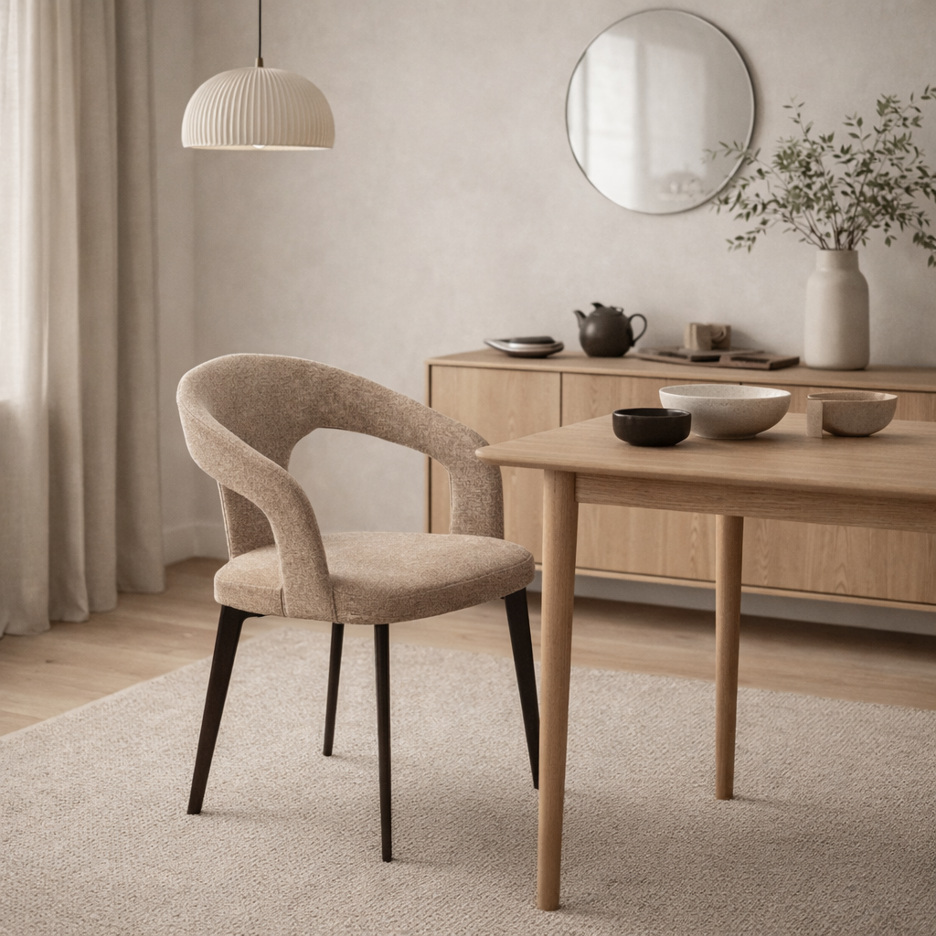 NERO | כיסא מרופד בבד אריג עם משענות יד - KUALA