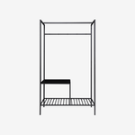 BEMI | מתלה בגדים ממתכת עם מדפים פתוחים , 101/170 ס"מ