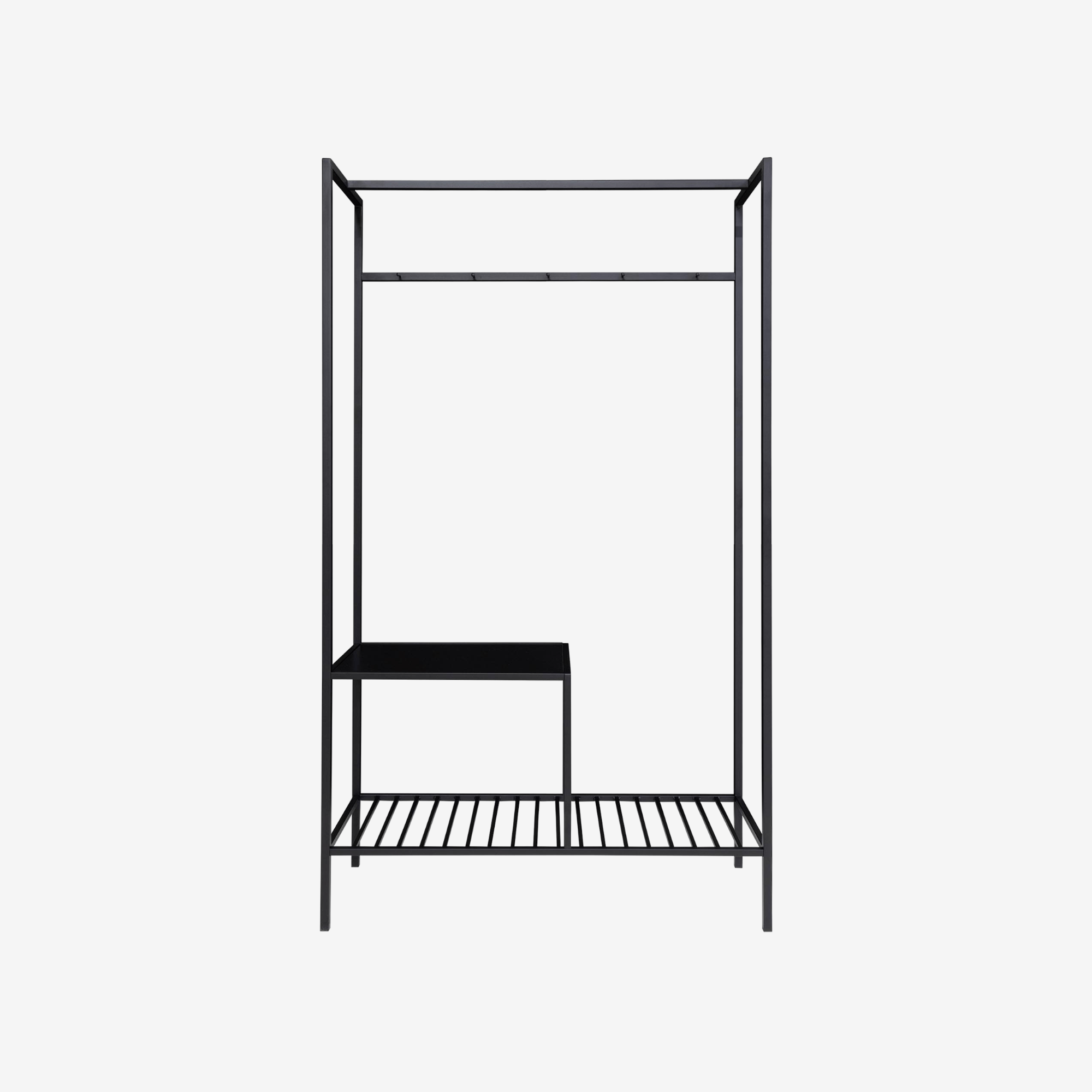 BEMI | מתלה בגדים ממתכת עם מדפים פתוחים , 101/170 ס"מ
