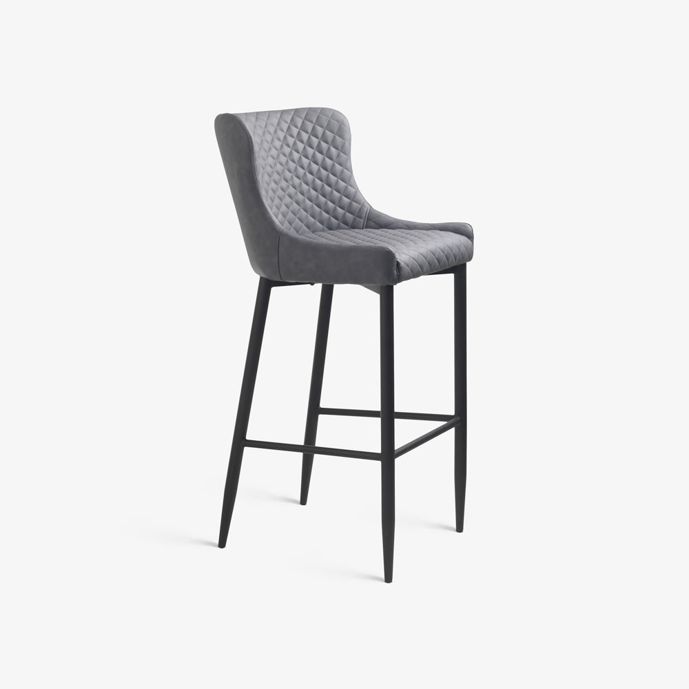SIGURD | כיסא בר מודרני ומרופד עם תיפורי מעויינים