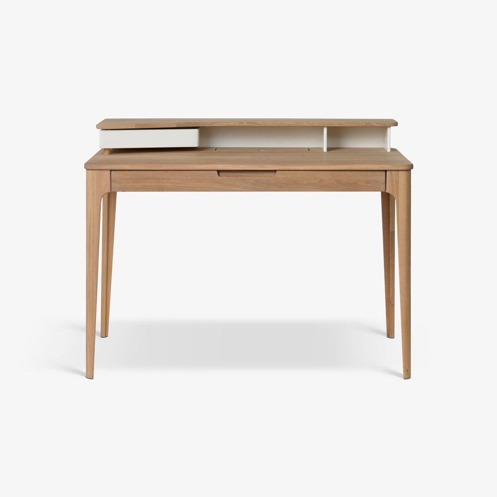 HARALD | שולחן עבודה מעץ עם מגירה ומדפים, 120 ס"מ