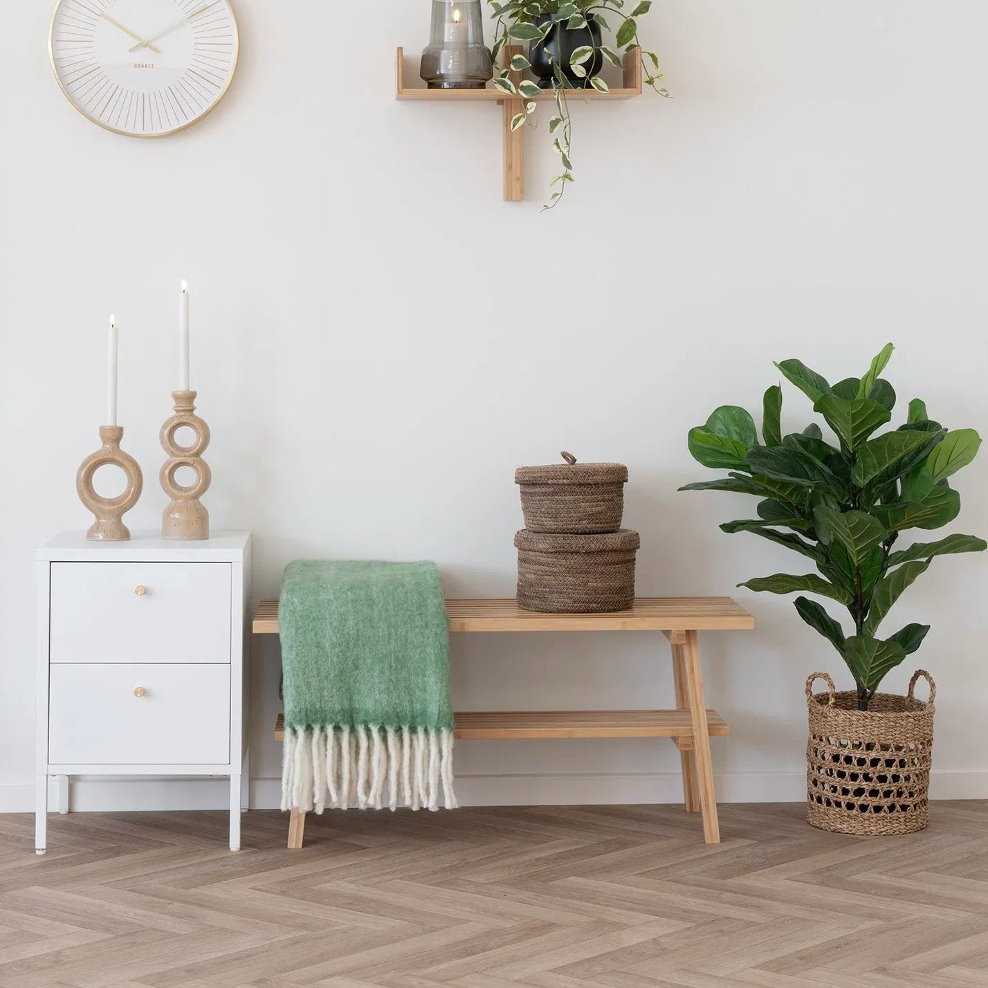 VARO | שמיכת צמר בגוון ירוק - KUALA