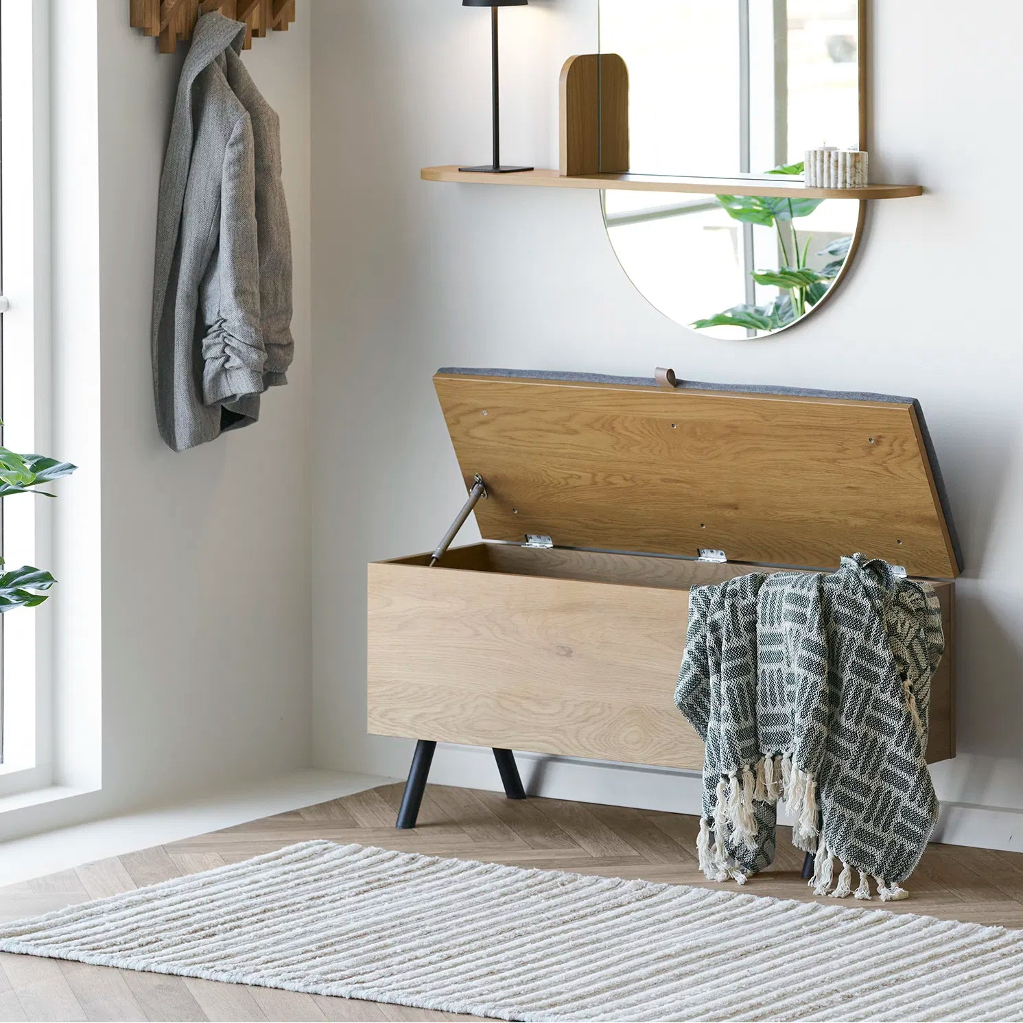 RANO | שמיכה מכותנה ממוחזרת עם עיטורים בגווני ירוק - KUALA