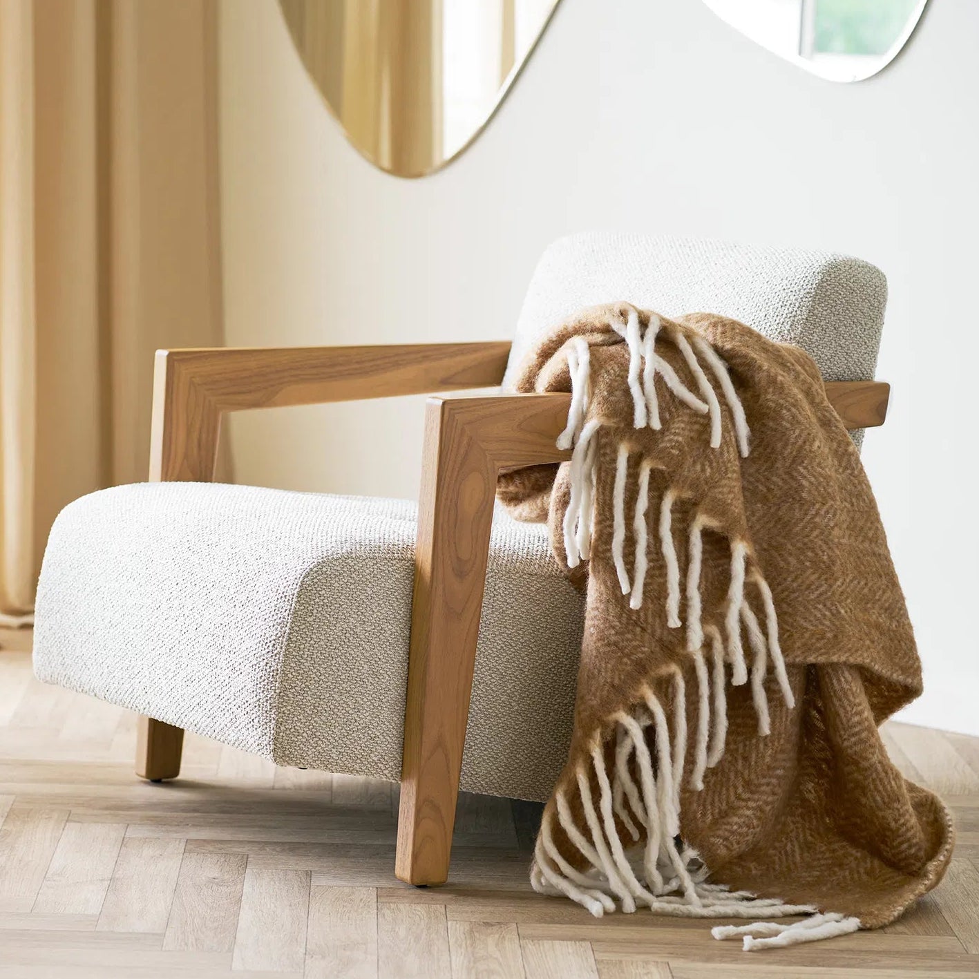 LERO | שמיכת צמר בגוון חום בהיר - KUALA