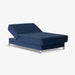 תמונה מזווית מספר 1 של המוצר LUTHEN | מיטה וחצי מתכווננת חשמלית בגוון כחול כהה, עם רגלי גלגלים