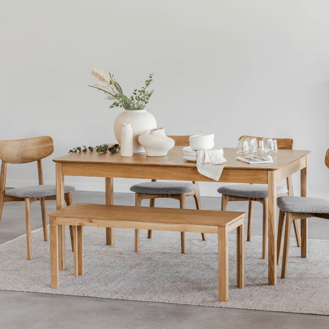 CONNOR | שולחן אוכל מלבני 160/90 ס"מ, נפתח ל-220 ס"מ עד 10 סועדים