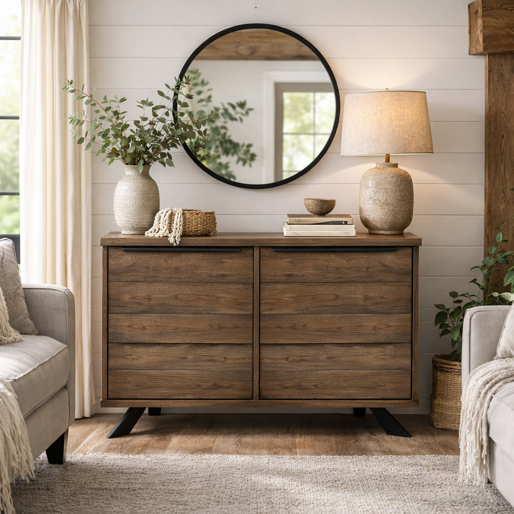 MARA | שידת אחסון מעץ ומתכת, עם 2 דלתות - KUALA