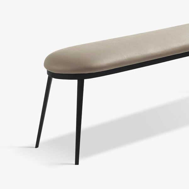 ANDRE | ספסל אובלי מרופד בשילוב רגלי מתכת