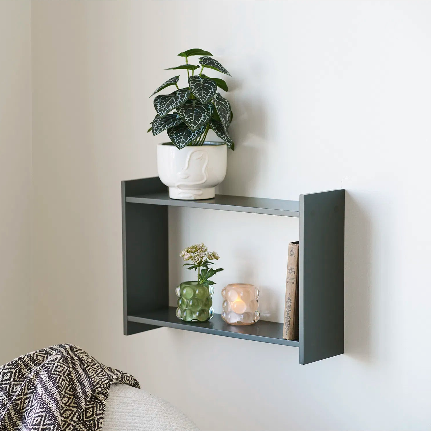 SIYU | מדף קיר מעץ בגוון ירוק