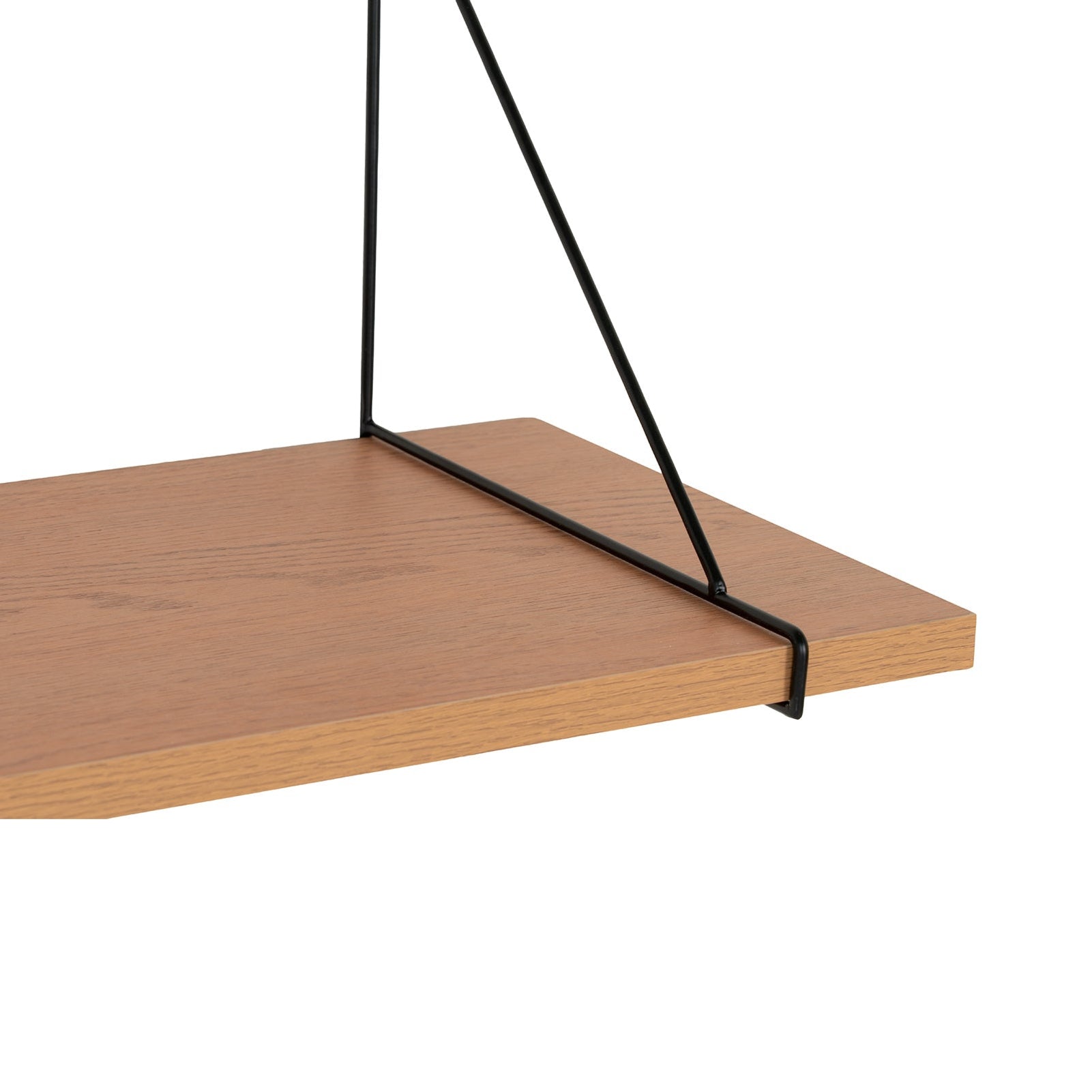 LARNA | מדף קיר עץ עם תומכי מתכת שחורים - KUALA