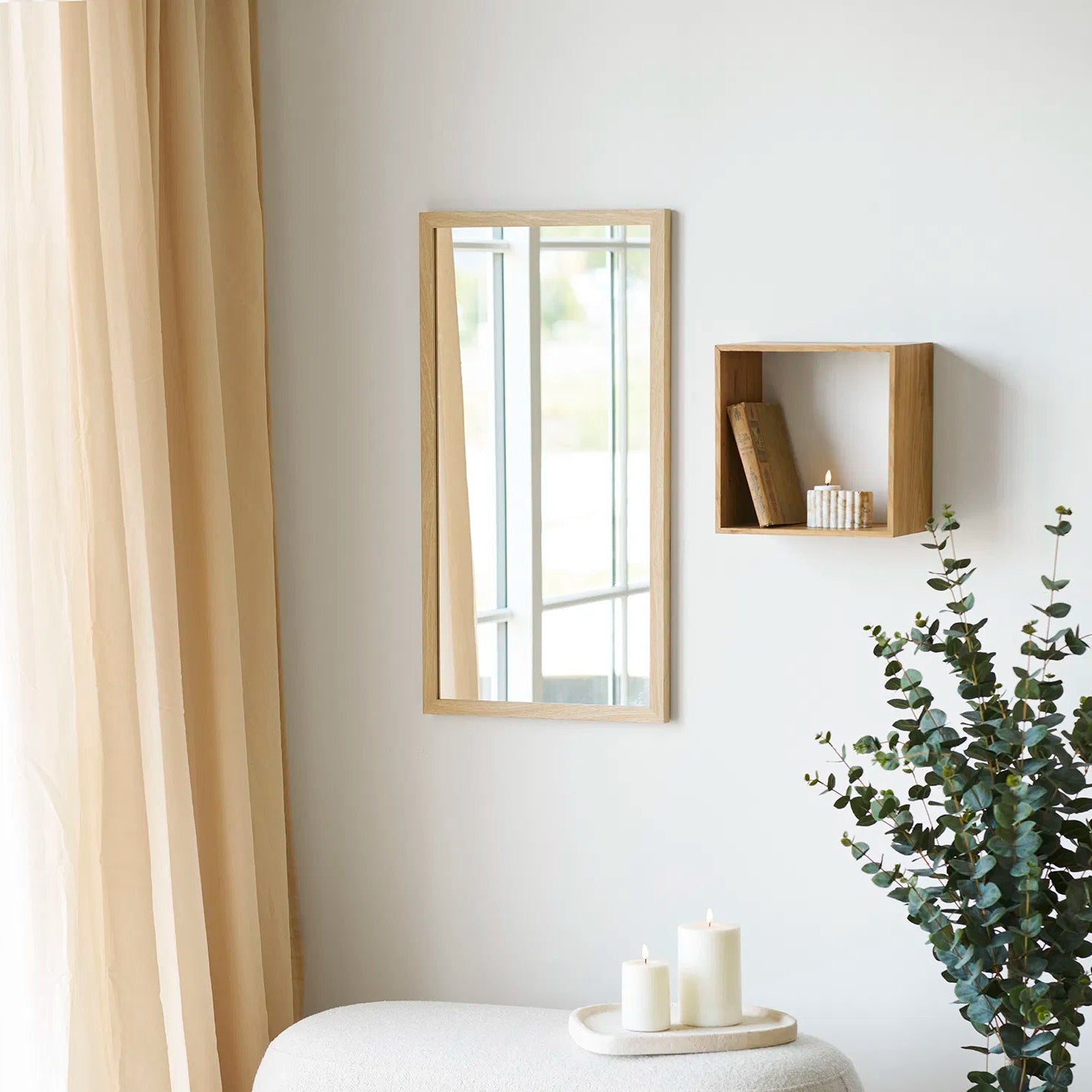 CLARA | יחידת מדפים לתליה מעץ אלון מלא, 300 ס"מ - KUALA