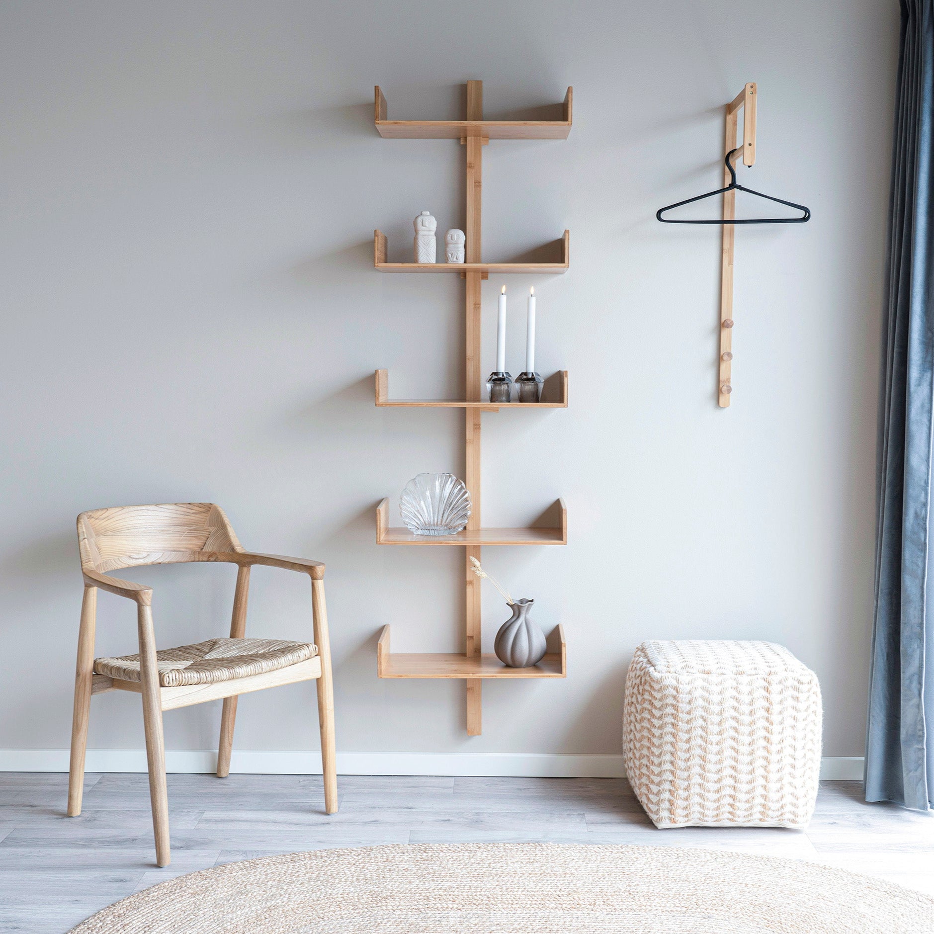 ELMO | מדף קיר 5 קומות מבמבוק