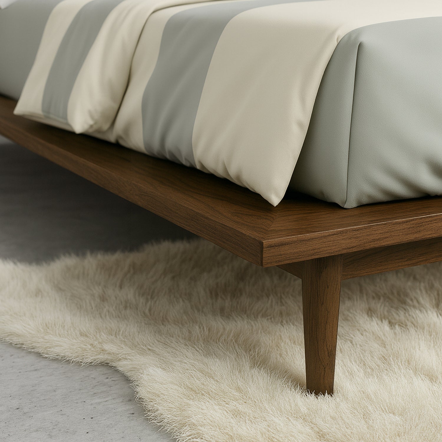 VIDSAT | מיטה זוגית מעץ עם גב מרופד