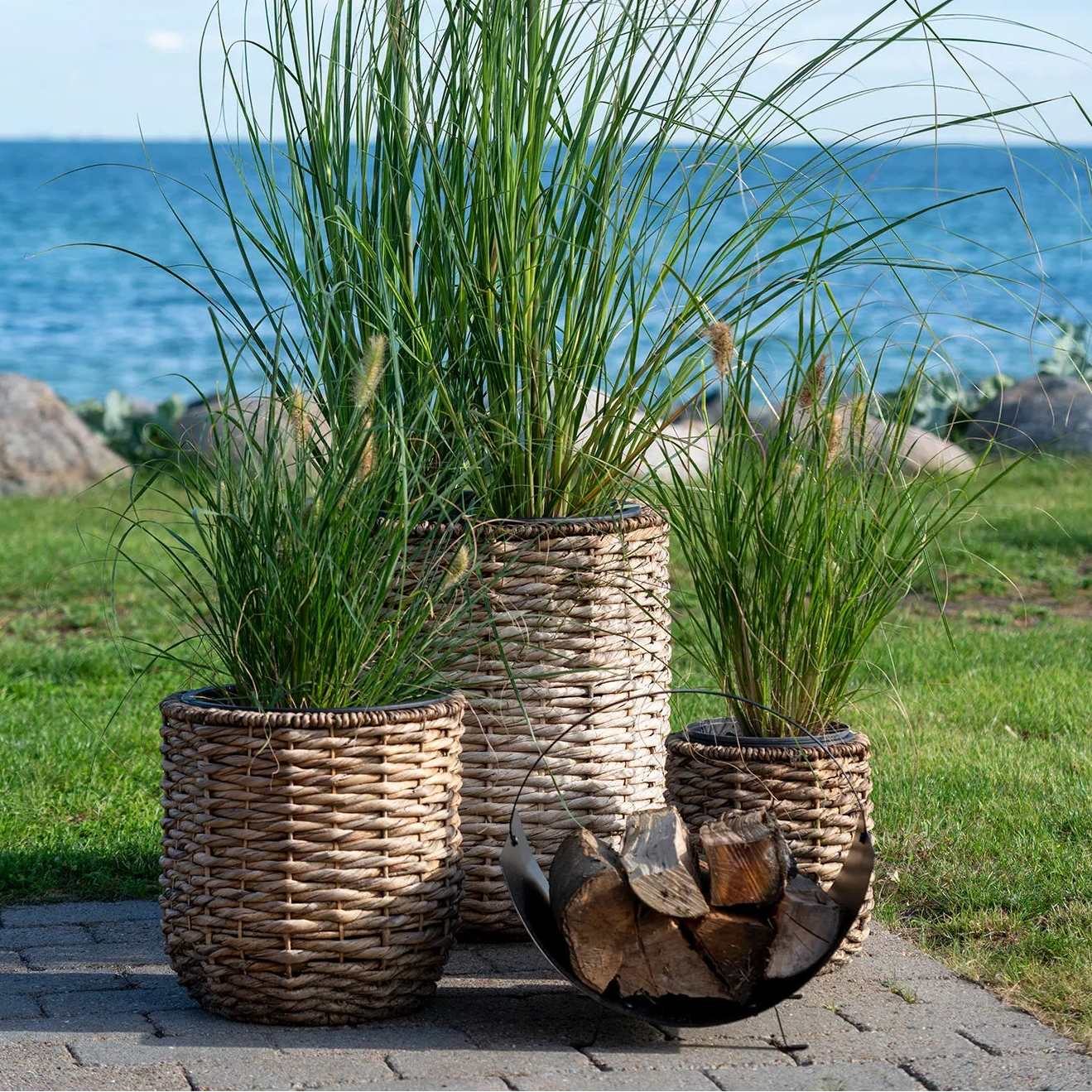 IVRA | סט עציצים במראה קלוע בגוון טבעי - KUALA