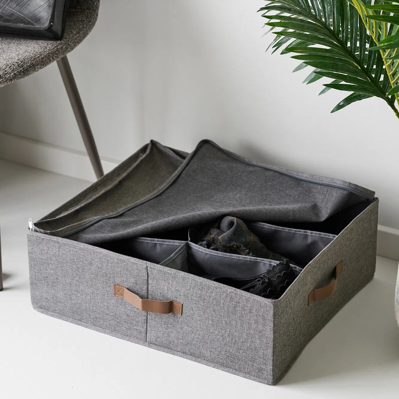 GENO | ארגונית מבד אריג בגוון אפור כהה - KUALA