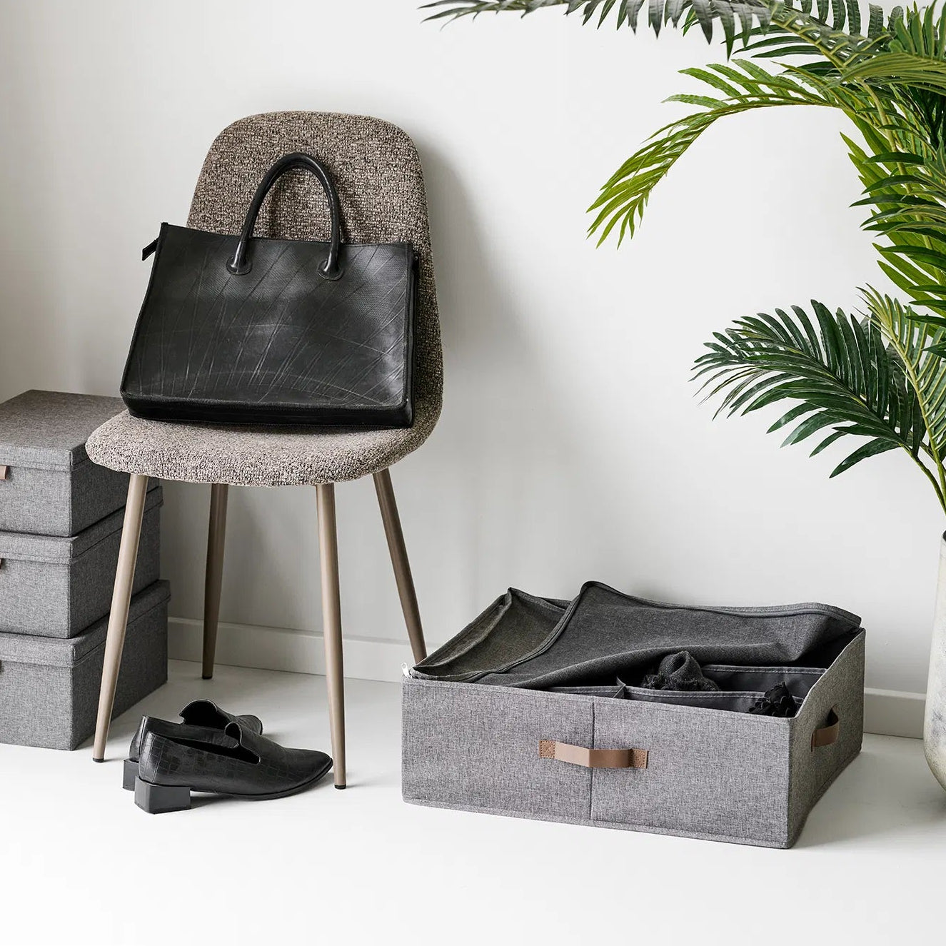 GENO | ארגונית מבד אריג בגוון אפור כהה - KUALA