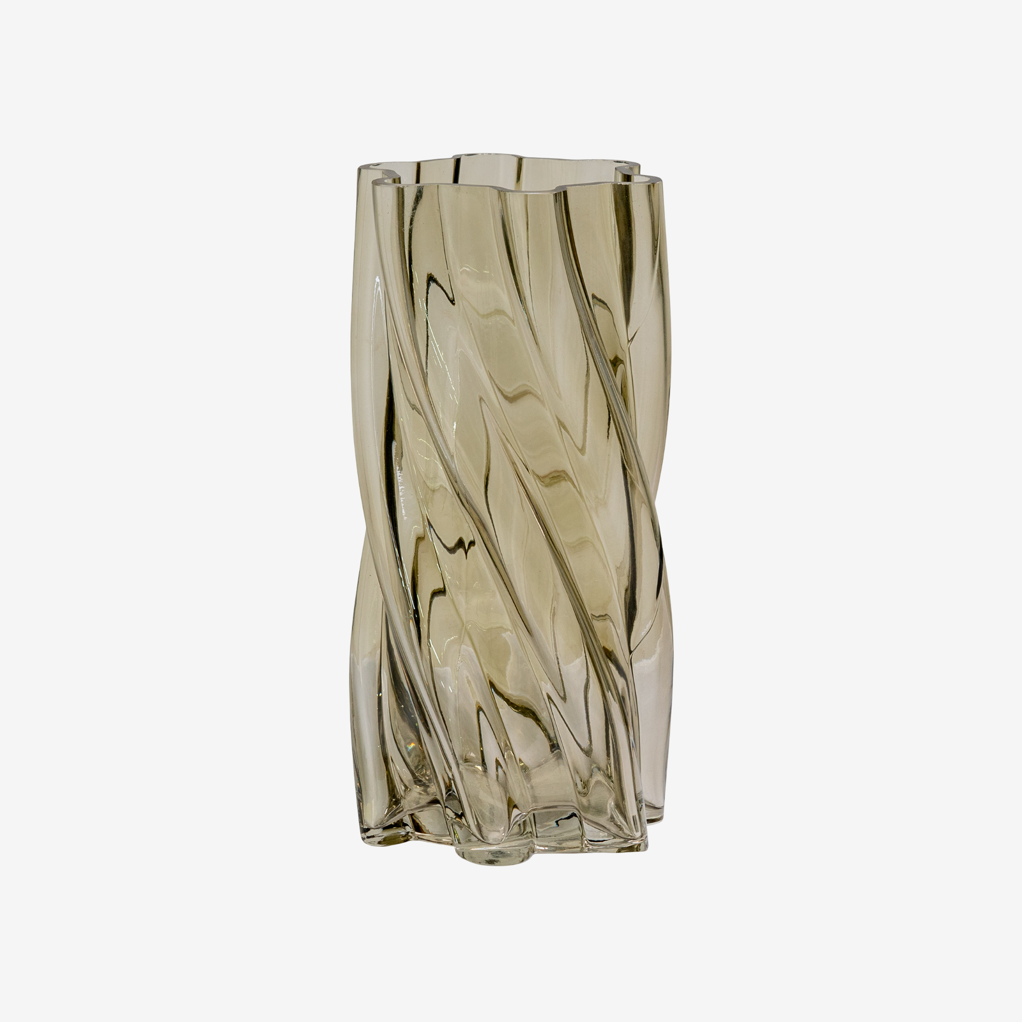 ZOPI | אגרטל זכוכית בגוון ירוק מעושן