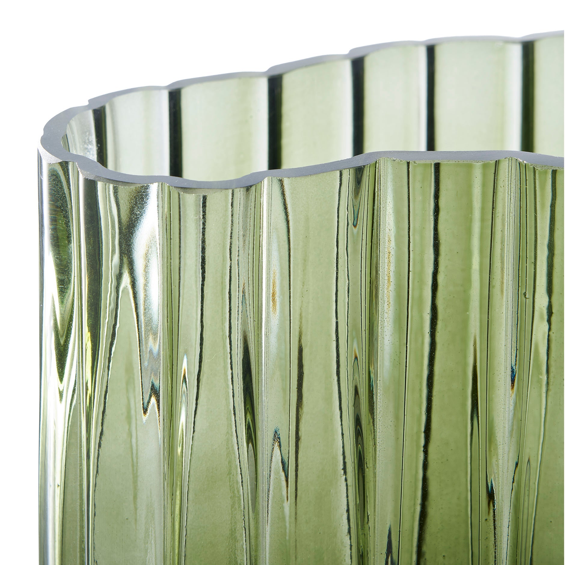 NUZA | ואזה זכוכית ירוקה במרקם גלים