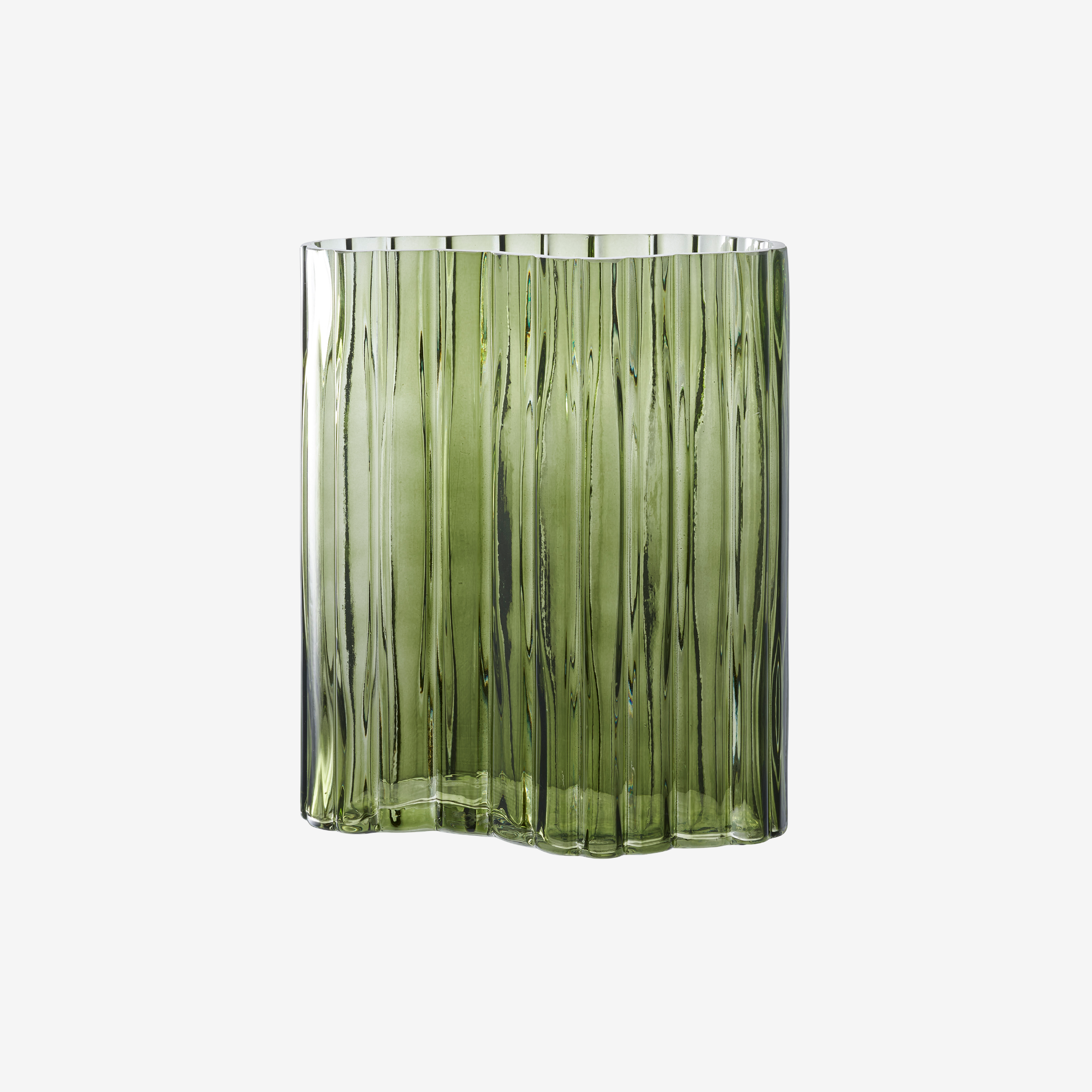 NUZA | ואזה זכוכית ירוקה במרקם גלים