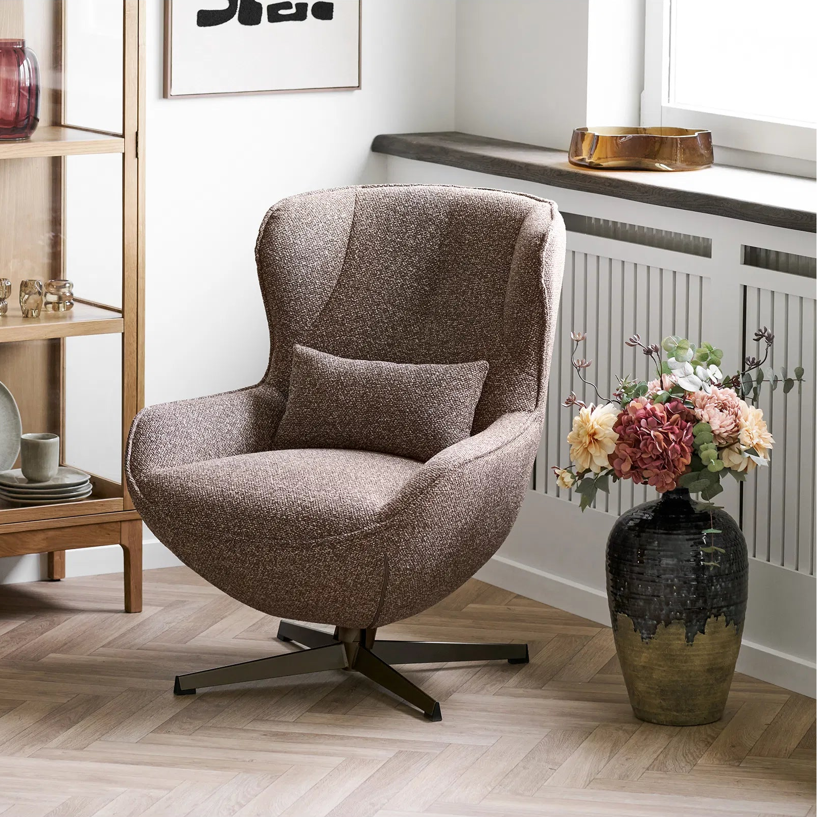 BERGSTAR | אגרטל קרמיקה בגווני כחול וחום