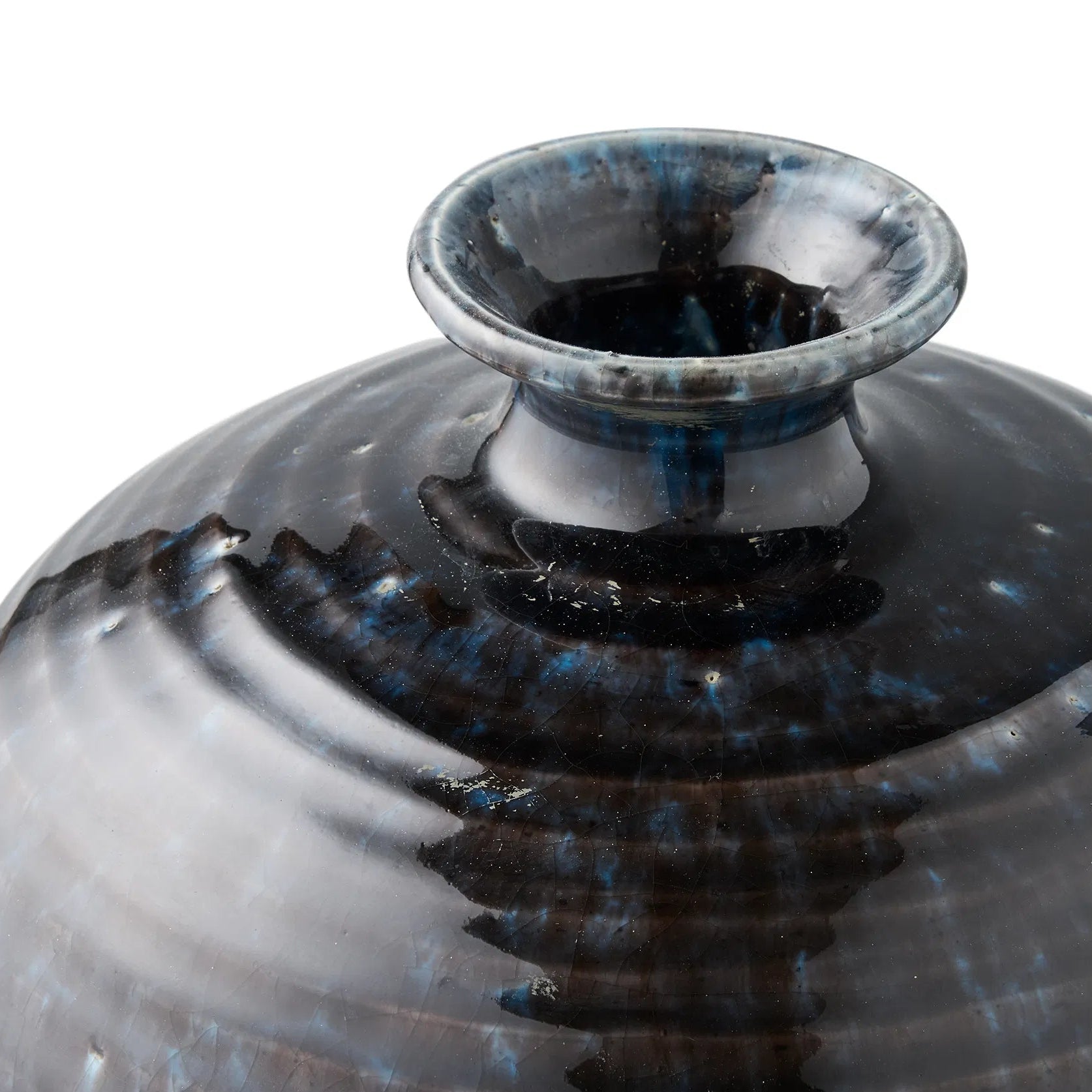 BERGSTAR | אגרטל קרמיקה בגווני כחול וחום