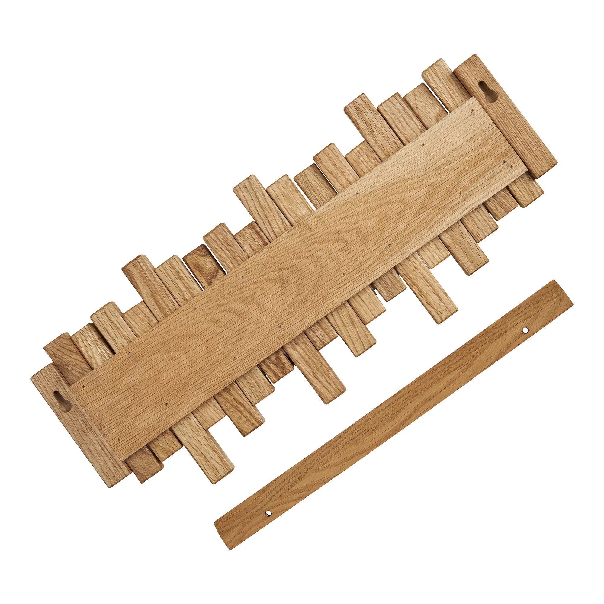 MOZOKO | יחידת תליה מעוצבת מעץ אלון מלא, 40 ס"מ