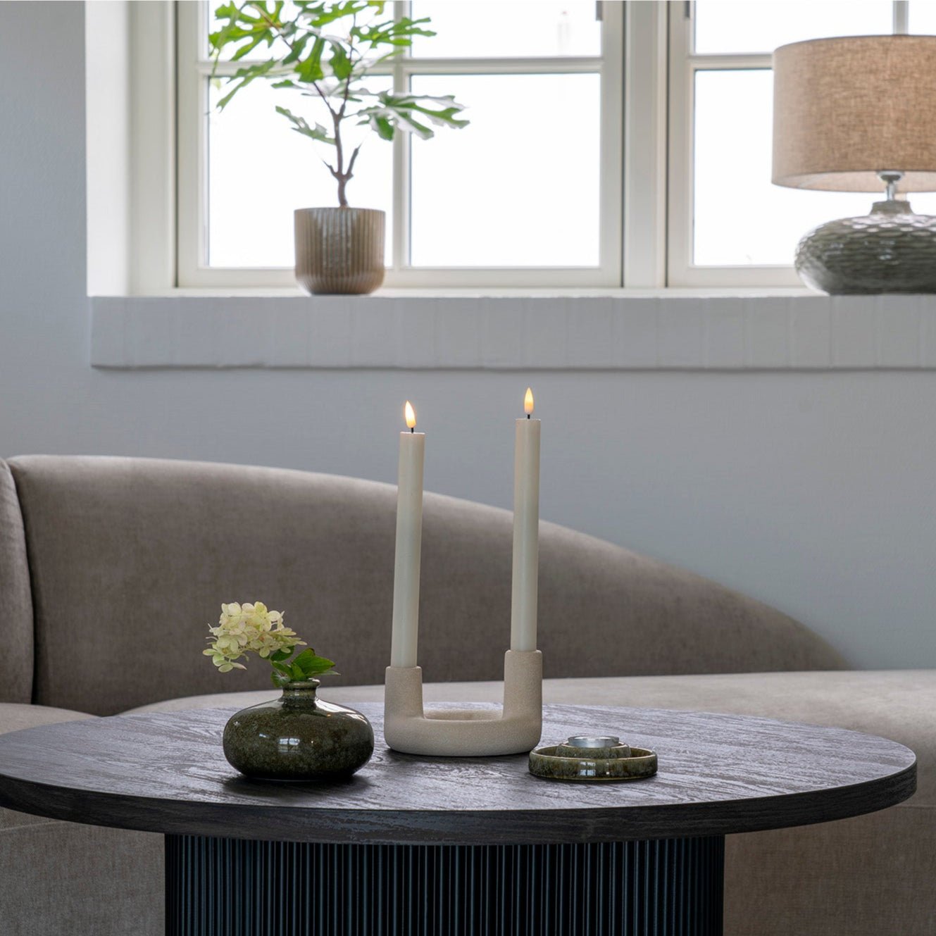 VOZU | פמוט קרמי כפול בגוון בז'