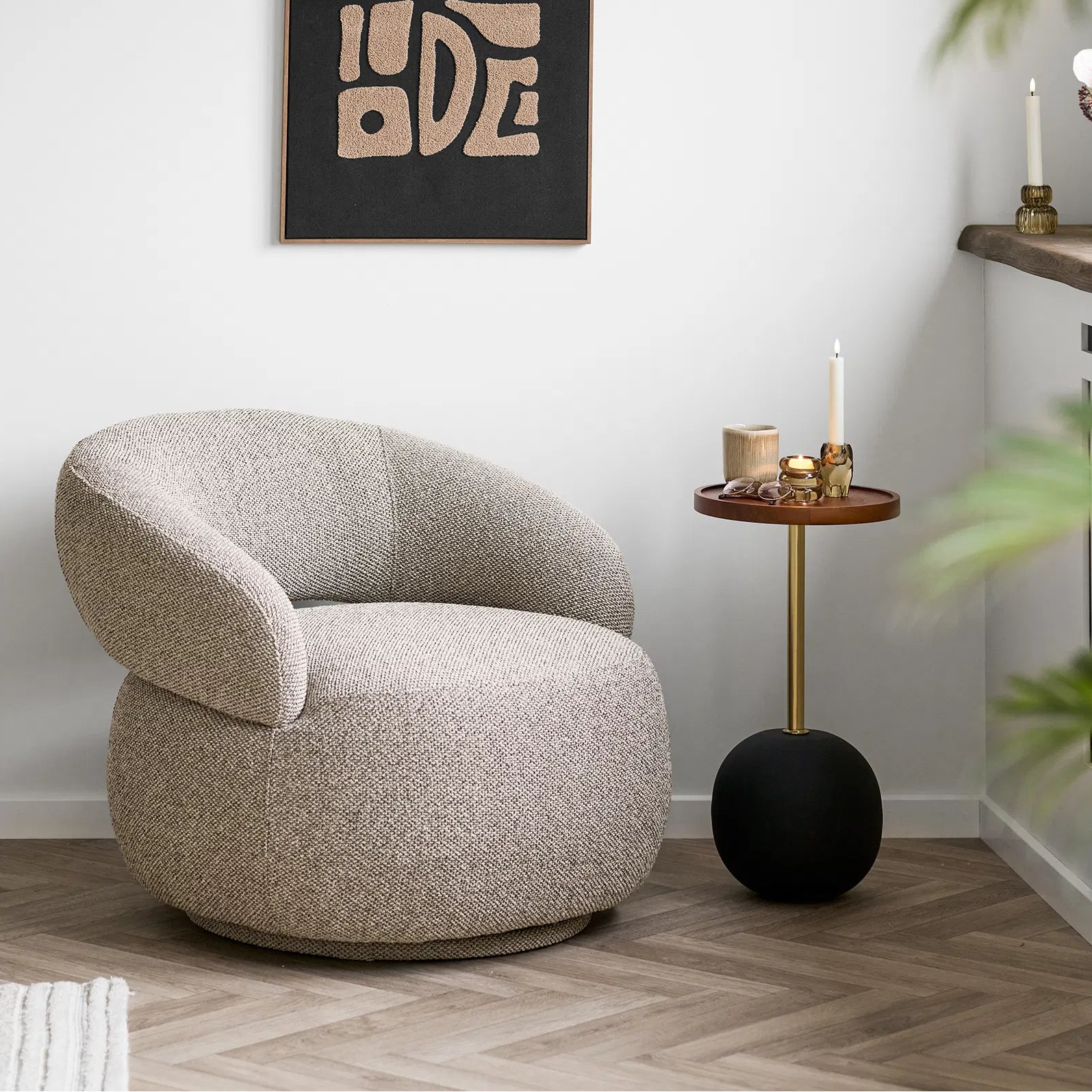 FORI | סט שלושה פמוטי זכוכית בגוון חום מעושן - KUALA