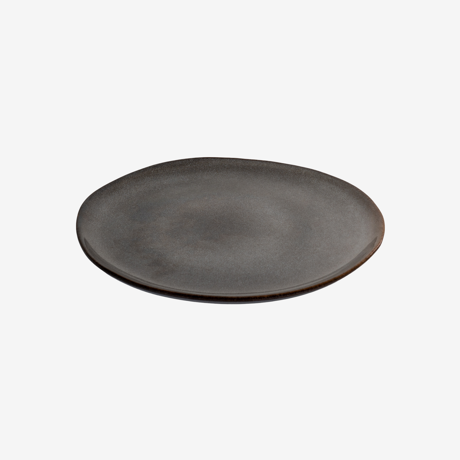 FLUXO | סט 4 צלחות בגוון בזלת כהה, קוטר 21 ס"מ