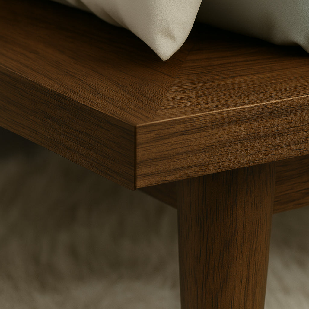 VIDSAT | מיטה זוגית מעץ עם גב מרופד