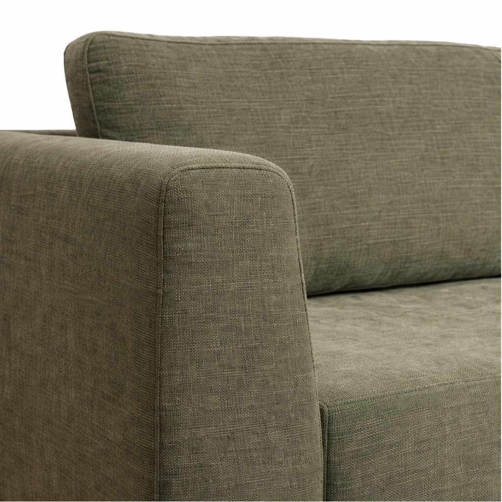 DIVOP | ספה תלת מושבית מרופדת בבד אריג - KUALA